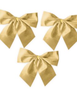 Kerststrikken Goud 12 cm – 3 stuks