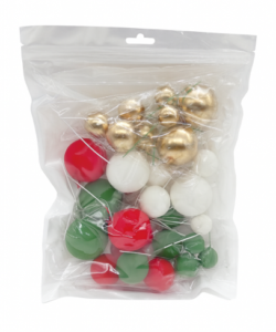 Cake Bubbles Kerst Goud, Rood, Groen & Wit pk/32