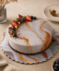 Azucren cakeboard goud-wit marmer 30 cm - afbeelding 2