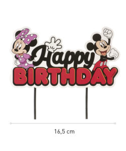 Dekora disney mickey & minnie mouse happy birthday taarttopper 16,5 cm bij cake, bake & love 9 Dekora disney mickey & minnie mouse happy birthday taarttopper 16,5 cm - afbeelding 2