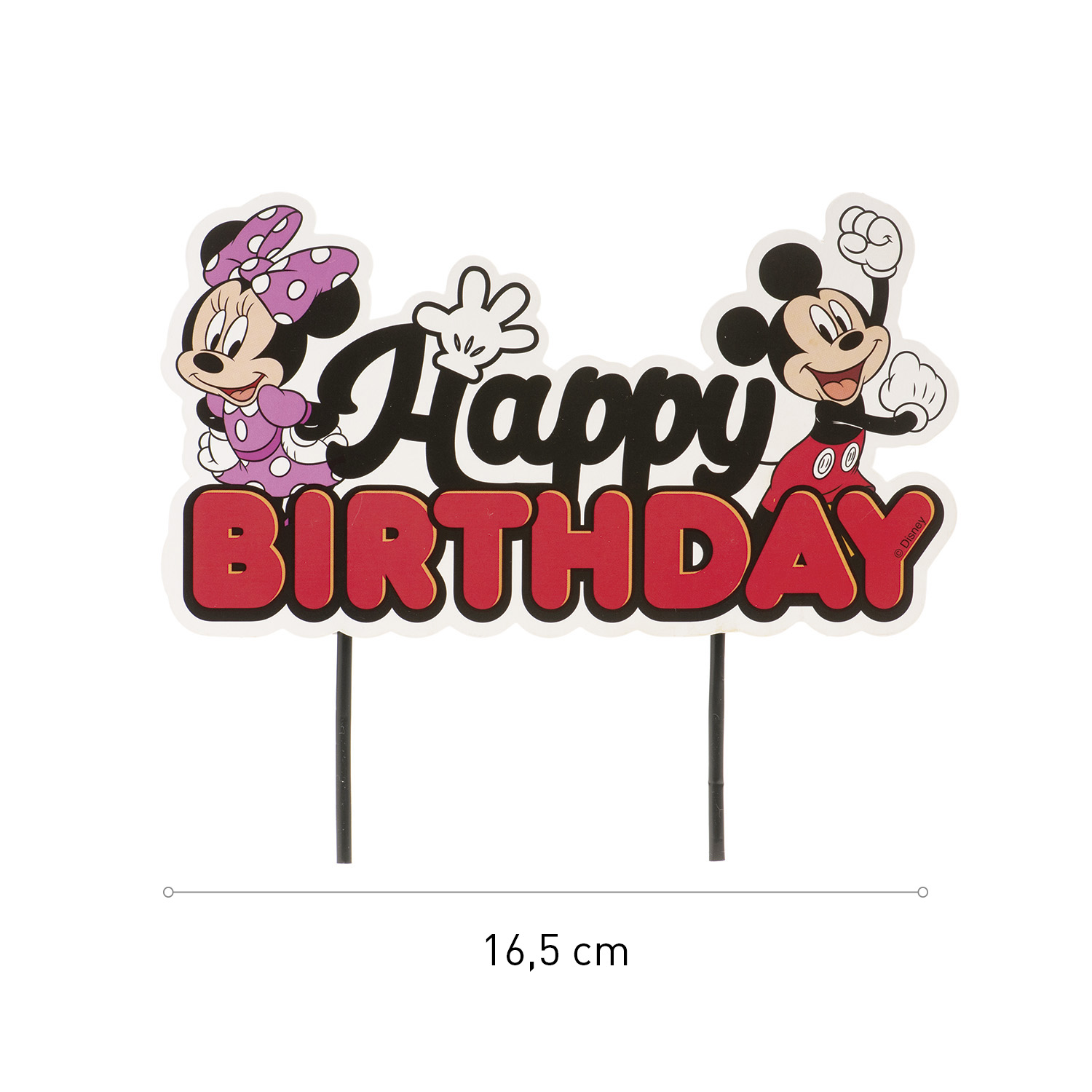 Dekora disney mickey & minnie mouse happy birthday taarttopper 16,5 cm bij cake, bake & love 6 Dekora disney mickey & minnie mouse happy birthday taarttopper 16,5 cm - afbeelding 2